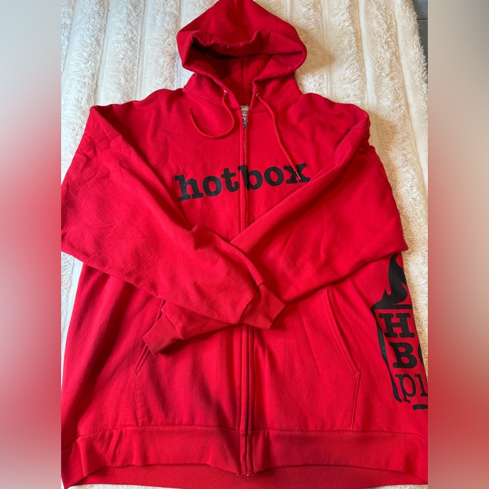 HOTBOX PIZZA 2XL red hoodie full zip